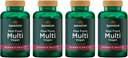 Real Food Multi Vrouwelijke Multivitamine Multiminerale Vrouwen Gezondheid Urinetrek Stress Respons Bone Hair Skin Nails Ondersteuning Supplement Vegan Glutenvrije Non-GMO 90 Veggie Capsules Veg Caps (4 Pack)