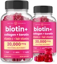 NutraChamps Hair Skin & Nails Gummies, Biotin met Collageen & Keratine, 5000mcg Biotin Beauty Complex, Vitamine Supplement, Berry, 120 Tel, gezond haar, Radiante huid en sterke nagels (pakket van 2)
