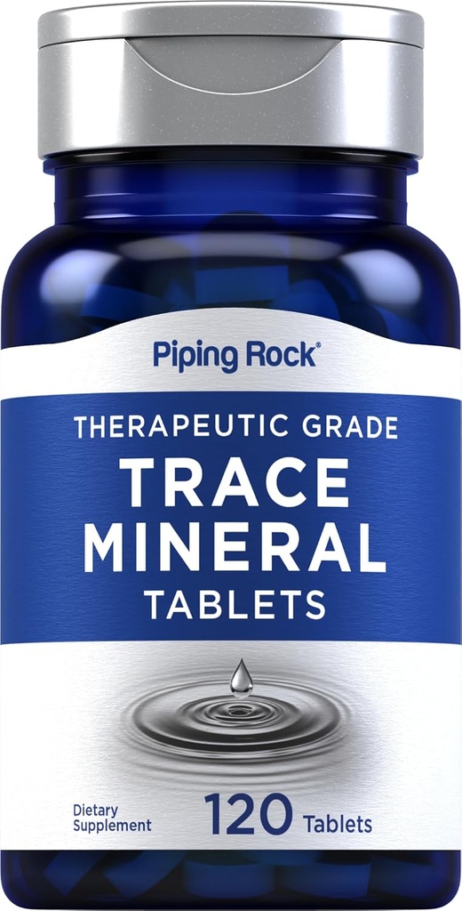 Piping Rock Trace Minerals Supplementen van de mineralen van Piping Rock, 120 tabletten, therapeutische kwaliteit Pillen voor mannen en vrouwen Niet GGO, Glutenvrij