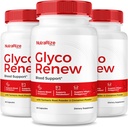 NutraRize (Pack de 3 pilules Glyco Renew, toute la formule de soutien du sang naturel, supplément de force maximale pour maintenir des niveaux stables, votre voyage vers la santé, Avis officiels (180 capsules)