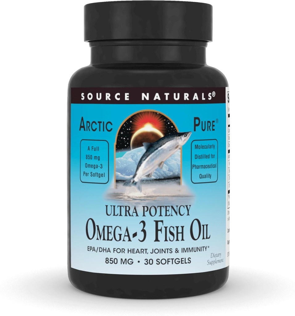 Bron Naturals ArcticPure Ultra Potency 850 mg Omega-3 Visolie - 30 Softgels