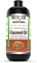 Supplément à l'huile de lin oméga incroyables, Omega 3, Lignans & Fibres 16 Oz.