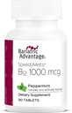 Bariatrische Voordeel B-12 Speedy Melts, Vitamine B12 1000 mcg Supplement, Snel smelten met 200 mcg foliumzuur voor voedingsondersteuning - Pepermunt, 90 Tel.