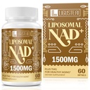 1500 MG Liposomal NAD+, 98% + Absorptie, NAD+ Supplement voor vrouwen en mannen met TMG, voor het ouder worden van defensie, cellulaire energie, hart en hersenen functie, levensduur, 60 Softgels