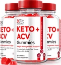 (3 Pack) Xfit Keto ACV Gummies, Official Keto+ACV Gewichtsverlies Formule, Alle natuurlijke Apple Cider Vinegar 1000MG, X Fit Keto Plus ACV Gummy voor gezondheid en fitness, Xfit ACV Keto Gomitas (180 Gummies)