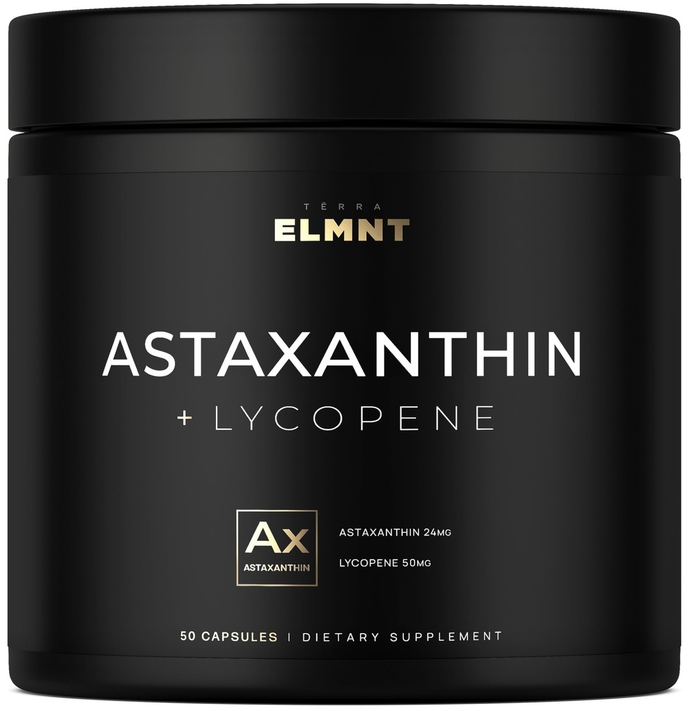 Astaxanthine 24mg + Lycopeen 50mg Clinical Strength Carotenoids Skin Supplement w. 100% Natural from MicroAlgen - Best Astaxanthine Supplements for Skin Health & Pigmentation - Astaxantina