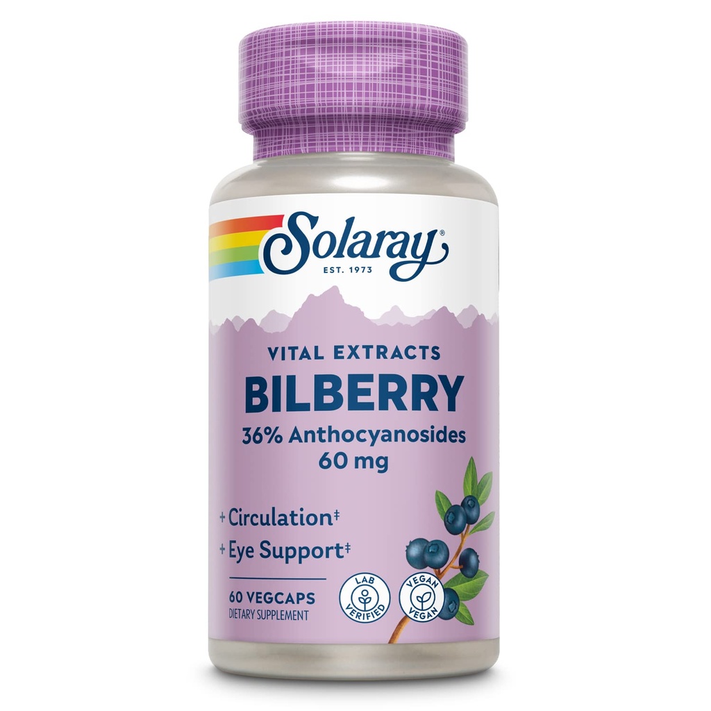 SOLARAY Blauwe bosbessen Bessen Extract 60 mg 