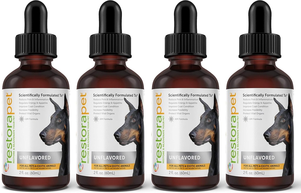 RestoraPet 4-Pack Hond & Cat Unflavored Liquid MultiVitum 