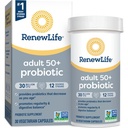 Renew Life Probiotic Adult 50 Plus Probiotic Capsules, Daily Supplement ondersteunt urine-, spijsverterings- en immuungezondheid, L. Rhamnosus GG, Dairy, soja en glutenvrij, 30 miljard CFU, 30 Tellen