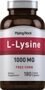Piping Rock L-Lysine 1000mg. 180 Caplets.