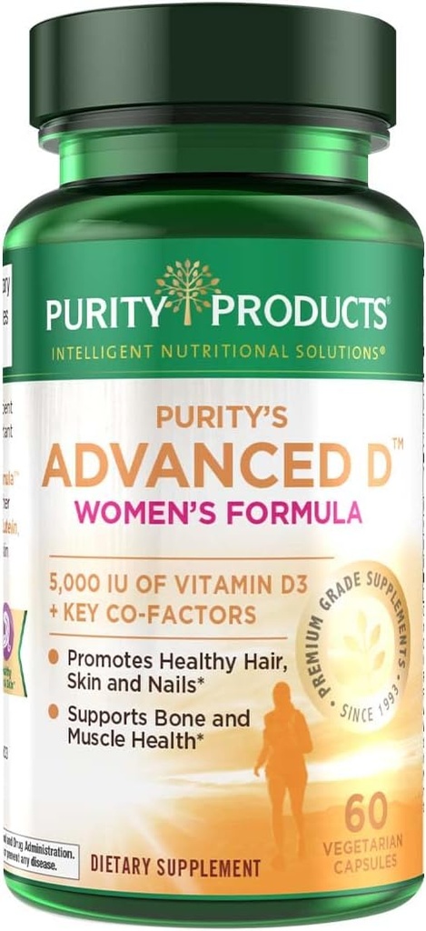 Zuiverheid Producten Dr. Cannell's Advanced Vitamine D Vrouwenformule verrijkt met luteïne en biotine voor gezonde huid en haar - 60 Vegetarische Capsules
