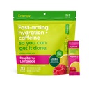 Hydratant - Energie Electrolyte Poeder, Raspberry Limonade smaak, 30 Cafeïne & L-Theanine Energie Rehydratatie Stick Packs - Low Sugar Energy Powder voor dagelijks gebruik
