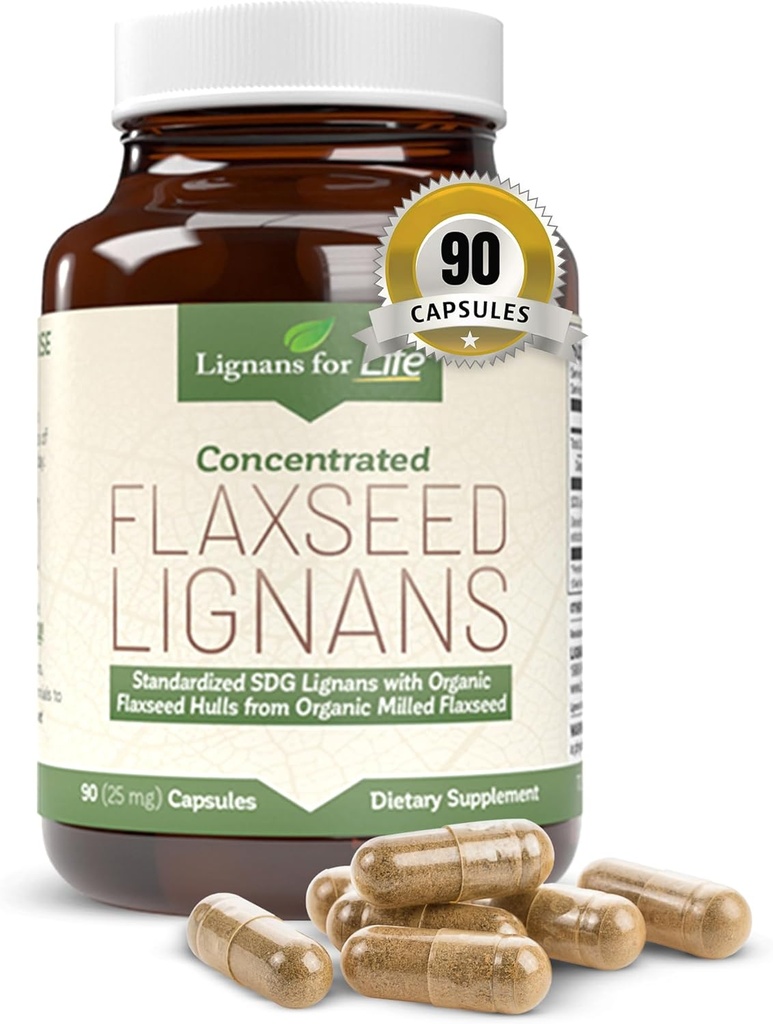 Lignans pour la vie Lin et ODD - Omega 3 acides gras, antioxydants fibreux - aide à améliorer la couleur brillant, la digestion et la santé cardiaque, 25mg, 90 Capsules, 1 Pack