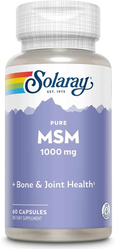 SOLARAY Pure MSM Capsules, 1000 mg, 60 Tellen