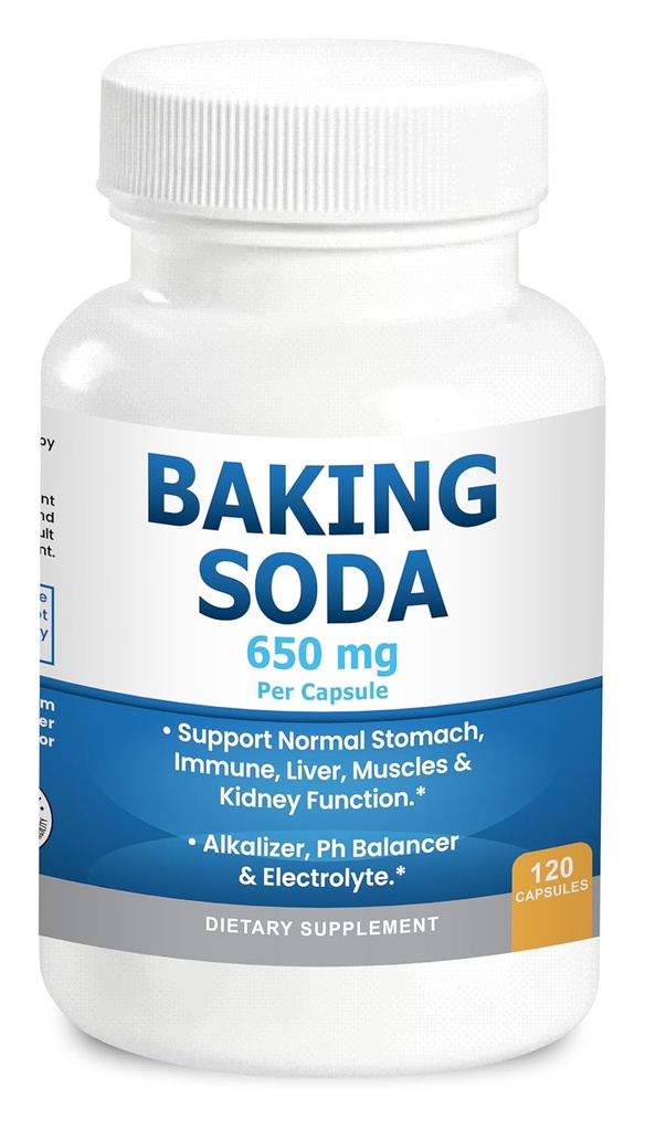 Capsules de soda de cuisson 650mg Pure cuisson Soda Aluminium Sans usage biologique.