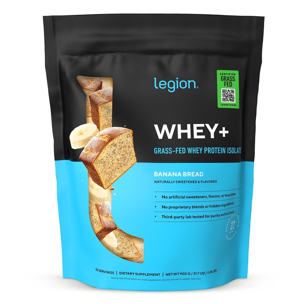 LEGIE Wei+ Proteïnewei Isolaat uit Grass Fed Cows - Wei Proteïne Isolaat Poeder Lage Calorie, Non-GMO, Suikervrij, Lactose en Glutenvrij, Alle Natuurlijke Proteïne Poeder voor Mannen & Vrouwen (30 Servers)