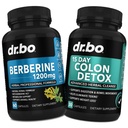 Berberine Supplement & Colon Cleanser Detox - Berberine HCL Supplement Capsules & 15 dagen Intestinal Cleanse Pills & Probiotic - Premium HCL Bowel Movement Supplements for Mtomach Bloating