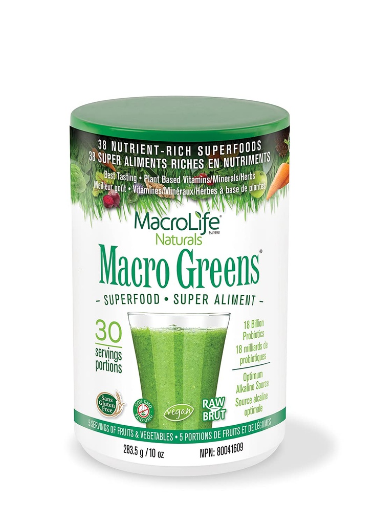 Macrolife Naturals Groen poeder, 10 oz