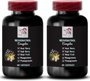 Berry Voordelen - RESVERATROL Complex - Natuurlijke ingrediënten, Dagelijkse Ondersteuning, Antioxidant Schild, Hydratatiebalans, Voedingsondersteuning, Smaakvolle Energie, Acai Berry Strength 2 Flessen 120 Capsules