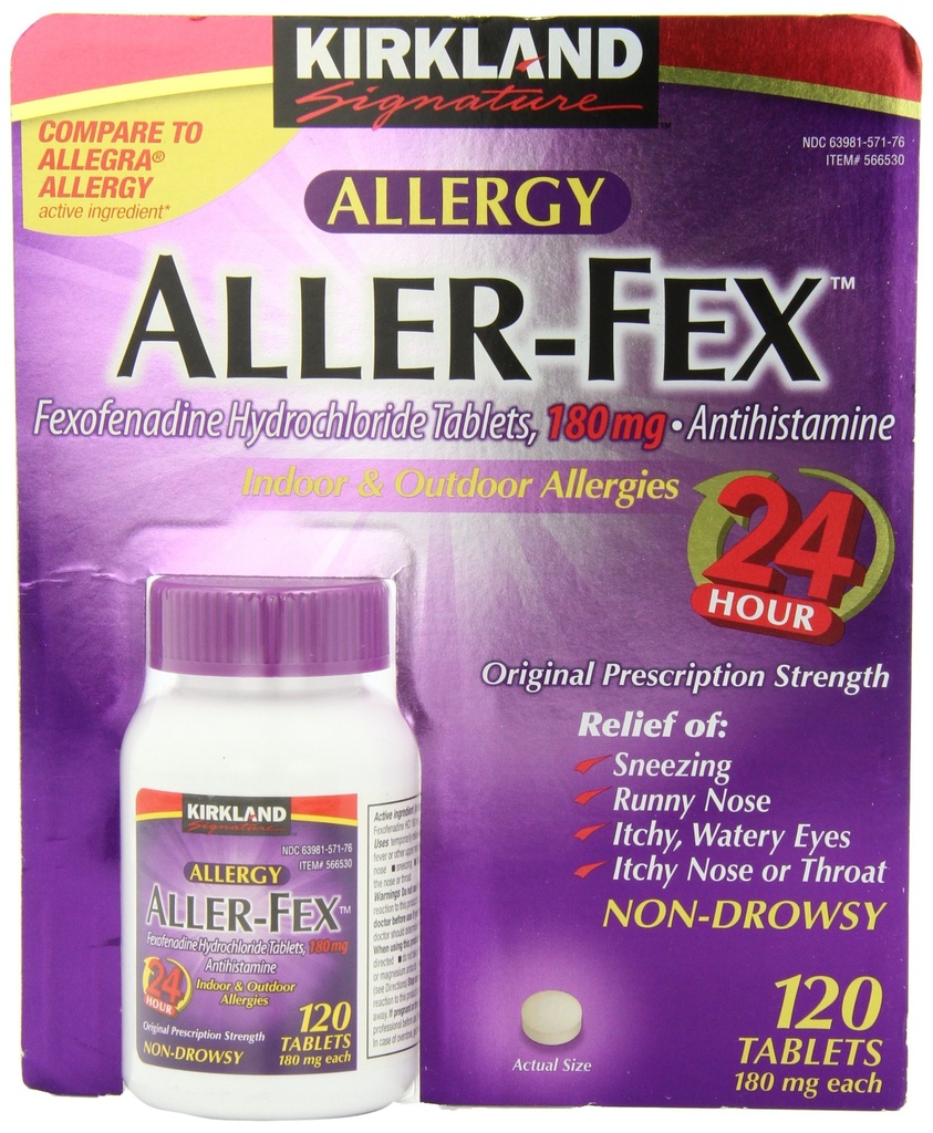 Kirkland Handtekening Aller-Fex 180mg 120 tabbladen
