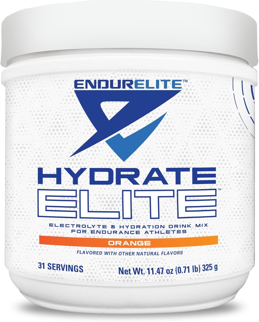 EndurElite Hydrate Elite – Electrolyte Powder – Instant Hydration & Electrolytes for Endurance Athletes – Hydration Powder Mix – Orange – 31 Servings