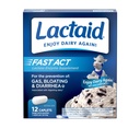Lactaid Fast Act Lactose Intolerance Relief Caplets with Lactase Enzyme to Prevent Gas, Bloating & Diarree Vanwege Lactose gevoeligheid, Ideaal voor reizen & on-The-Go, 12 Packs of 1-Count