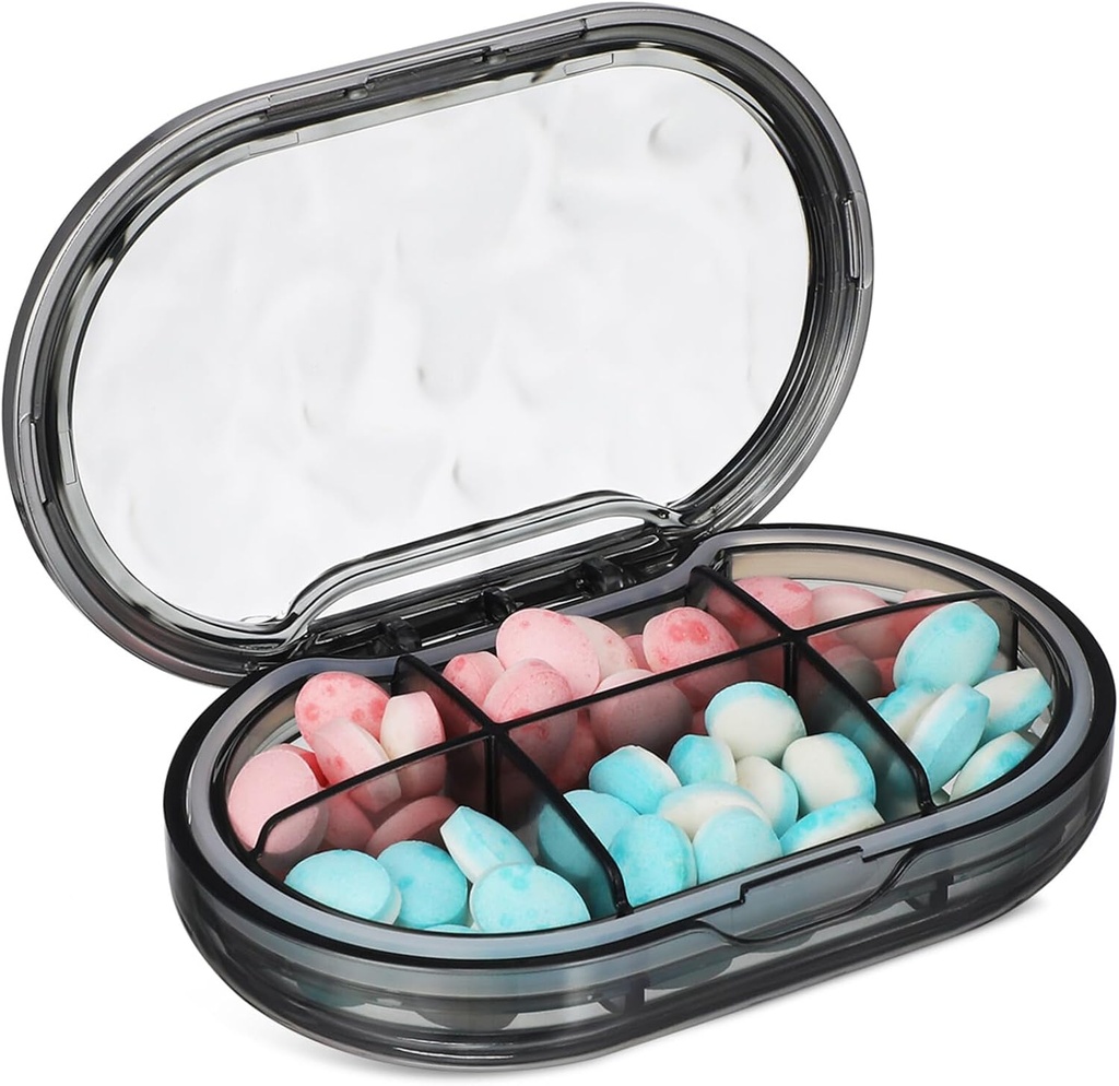 Portable Medicine Case Compact Pill Organizer met meerdere Compartments voor Travel Lichtgewicht Design Verzegelde bescherming Stijlvolle Water Ripple Uiterlijk voor dagelijks gebruik en sieraden opslag