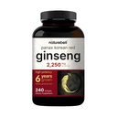 NatureBell Korean Red Ginseng 2.250mg Per Serving, 240 Softgels 