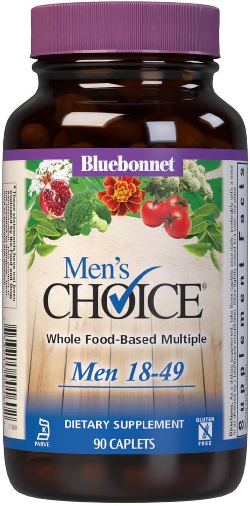 Bluebonnet Voeding Mannenkeuze Geheel op voedsel gebaseerd Meerdere voor mannen 18-49, 90 Tellen