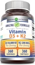 Verbazingwekkende formules Vitamine D3 10000 IE met vitamine K2 200 Mcg 