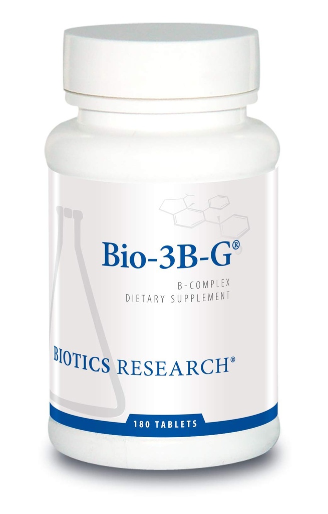 Biotics Research Bio-3B-G Vitamin B Complex, Vitamin B Complex Supplement for Stress, Energy and Adrenal Health Gluten Free Supplement 180 Tablets