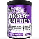 EVL BCAA's Aminozuren Poeder - BCAA Energy Pre Workout Powder for Muscle Recovery Lean Growth and Endurance - Rehydrating Post Workout Recovery Drank with Natural Cafeine - Furious Grape