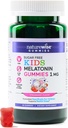 NatureWise Kids Melatonine 1 mg Sugar-Free Gummies for Children Ages 4 & Up - Non-Habit Forming Slaaphulp - Aardbei Gearomatiseerd - Veganistisch, Geen Gluten, Non-GMO - 60 Count [50]Maande Levering]