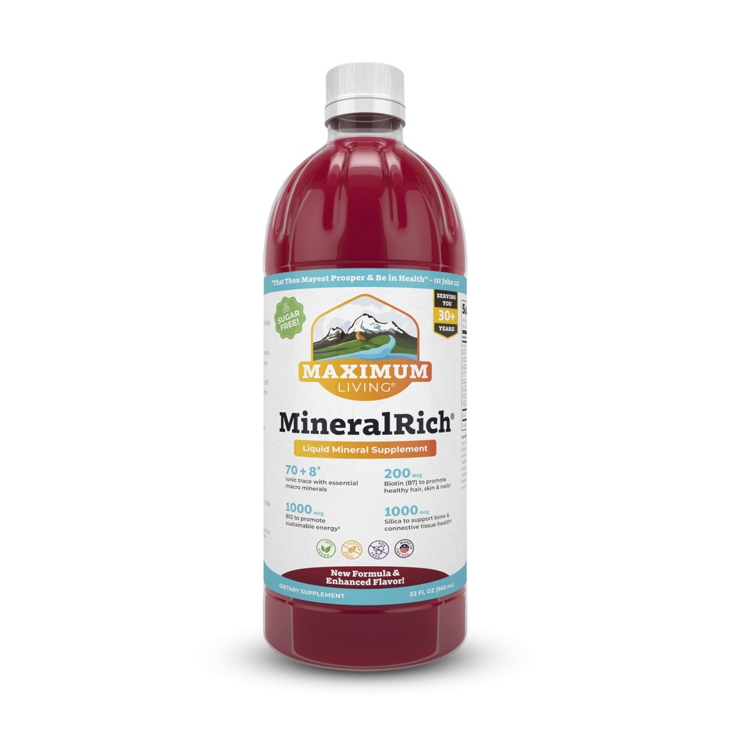 Maximale levende minerale rijk - Mineralen supplement - Suikervrij vloeibaar mengsel van vitaminen en sporenmineralen - 32 oz
