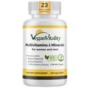 Vegan vitaliteit Multivitaminen & mineralen voor vrouwen en mannen met hoge sterkte Vitamine B12, D3 & K2. 180 Vegan Multivitamine Tablets - 6 maanden levering. Vitaminen voor veganisten en vegetariërs