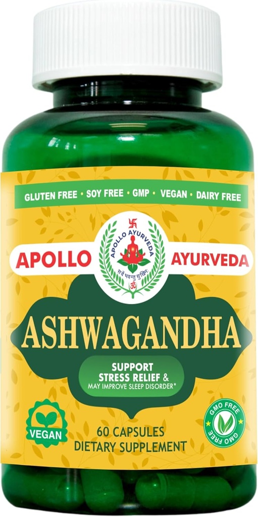 Biologische Ashwagandha Capsules - 5000 mg Equivalent Adaptogen Supplement 