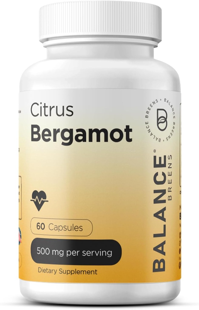 Citrus Bergamot 500 mg, 60 Vegan Capsules - Advanced Bergamot Supplement for Metabolisme (60 Tel (verpakking 1))