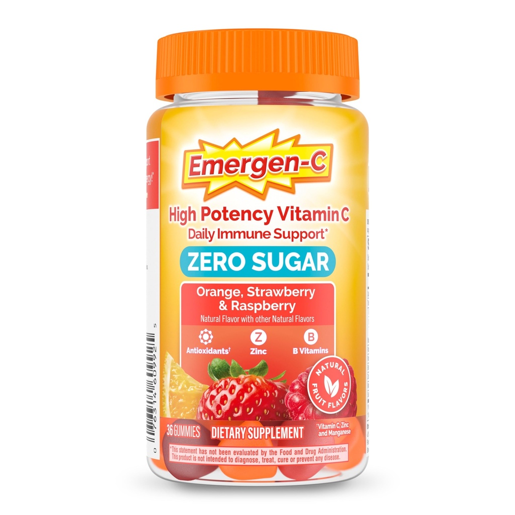 Emergen-C Zero Sugar Immune Support Gummies adultes 36 Compte