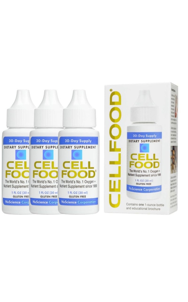 Cellfood Oxygen Boost - 1 fl oz, 3 Pack - Liquid Oxygen Supplement for Lymphatic Drainage, Altitude Disease, Jet Lag, Moeheid, Hoofdpijn, Hangovers & Energy - Glutenvrij, Cert. Kosher