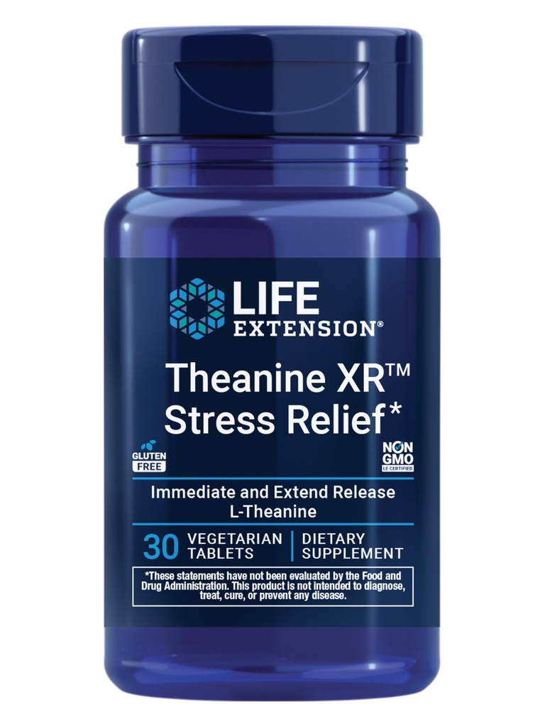 Life Extension Theanine XRTM Stress Relief L-Theanine Bevordert een kalme reactie op dagstress