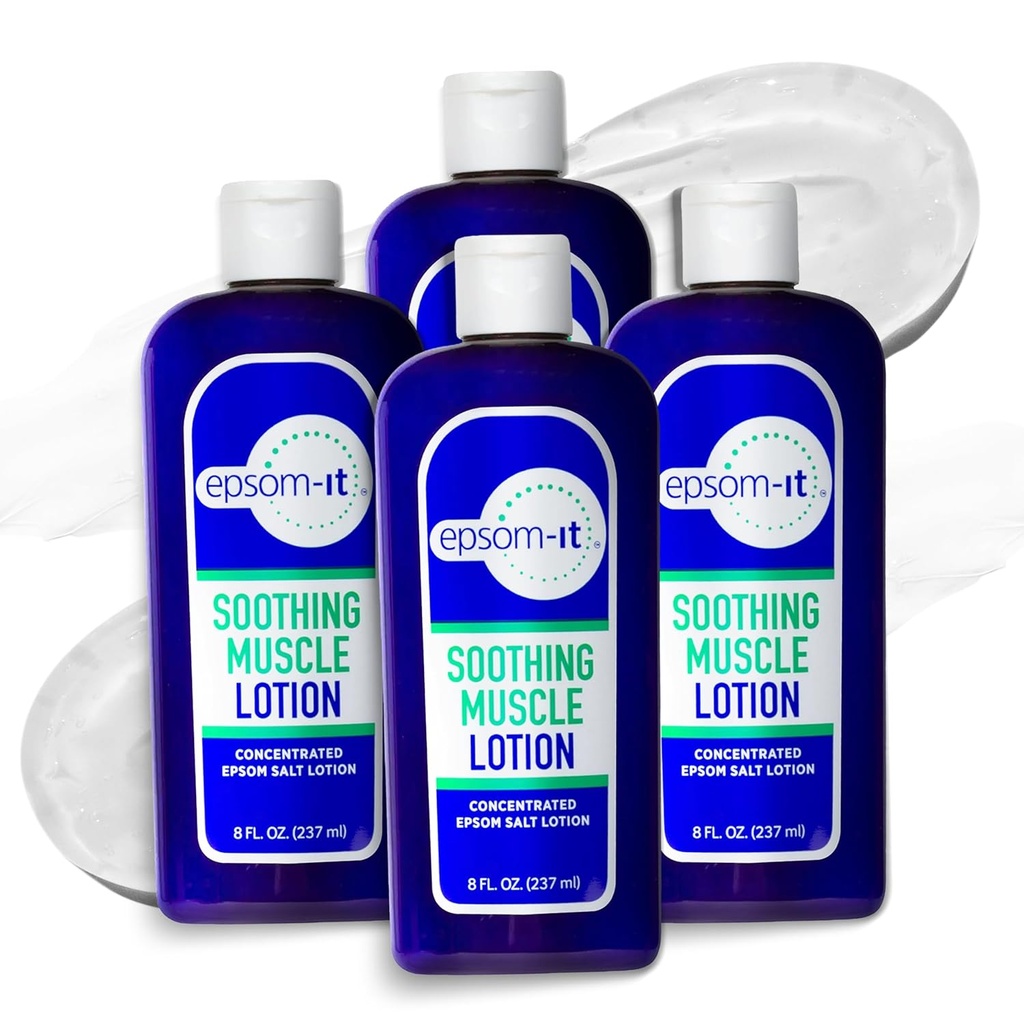 Epsom-It verzachtende spier Lotion - Epsom Zout Magnesium Sulfate Cream Arnica voor spierstijfheid, Topical Magnesium Lotion, Het verstrekken van comfort voor benen, knie en voeten, 8.0 oz., 4-Pack