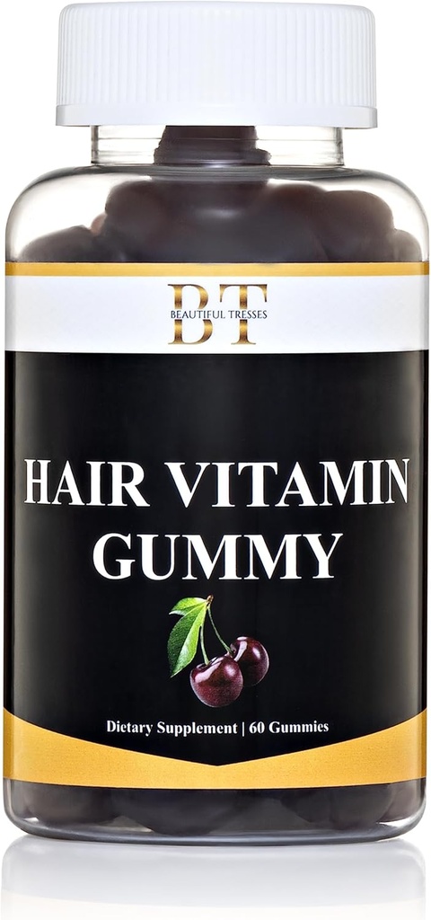 Haarvitamine Gummy gezonder haar, huid en nagels, veganistische en plantaardige Gummy's, CHEWABLE BIOTIN, 60 Gummies