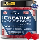 120 Gummées monohydratées de créatine pour hommes et femmes, amies des végétaliens, sans sucre, et croustillants - Gummées créatine instantanées pour la croissance améliorée des muscles, la récupération et la performance (framboise)