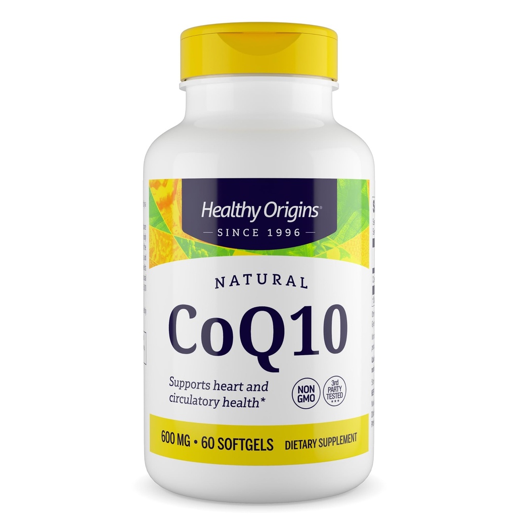 Gezonde oorsprongen® CoQ10 600 mg Natuurlijke Trans-Isomer Ubi› - Gist Gefermenteerd, Ondersteunt Hart Gezondheid &amp; Cellular Energy