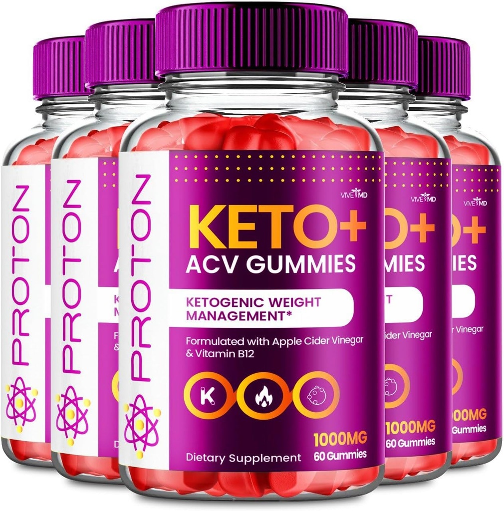 VIVE MD Proton Keto ACV Gummies Advanced Weight Management, Proteïne Keto ACV Gummies, Proton Keto Plus Gummies met Apple Cider Vinegar Supplement 1000mg, Proton Keto+ACV Gummies Reviews (5 Pack)