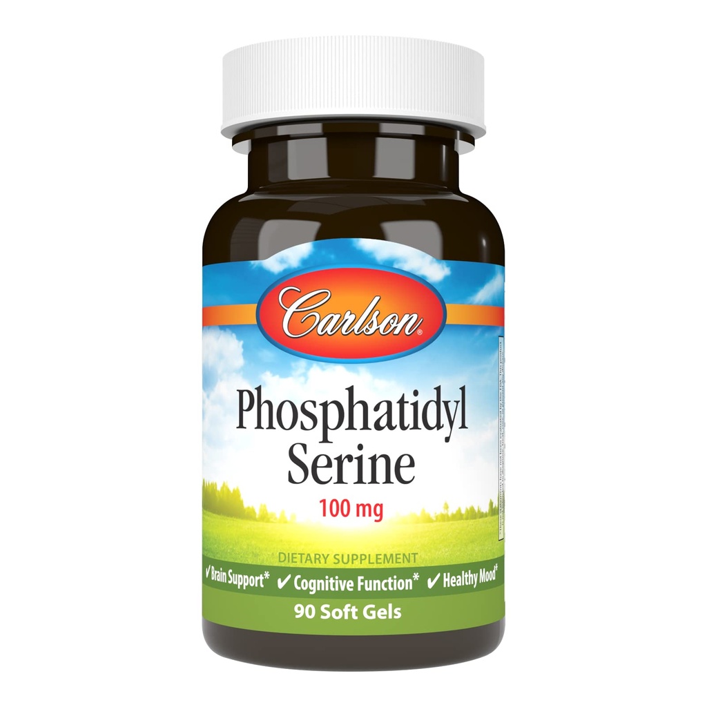 Carlson - Fosfatidyl Serine, 100 mg, Non-GMO, Hersenfunctie, 90 Softgels