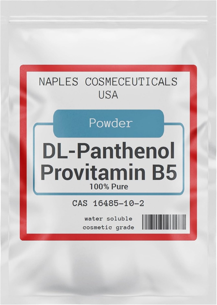 Poudre 100% Pure Panthénol, Poudre DL-Panthénol, Provitamine B5 pour soins capillaires, peau, ongles Mousturizer profond, utilisation dans les formulations cosmétiques ou ajouter à vos produits favoris (2 oz)