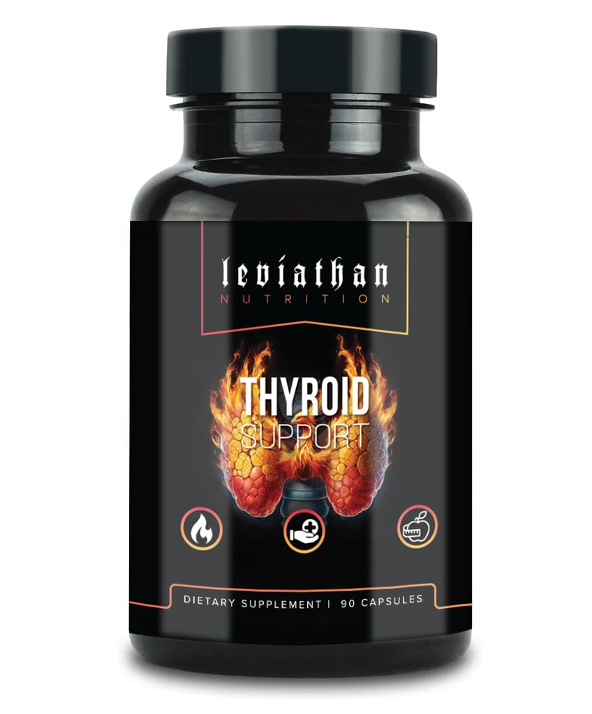 Léviathan Thyroïde Support de l'énergie et de la santé thyroïde et supplément d'iode, sélénium, zinc, manganèse, cuivre, L Tyrosine, Guggul Support pour les femmes et les hommes