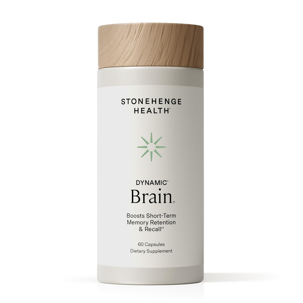 Stonehenge Health Dynamic Brain – BacoMind® Bacopa Nootropic Formula – Memory, Recall & Retention, Phosphatidylserine, Huperzine A, DHA & Choline – 40 Brain-Boosting Ingredients – Non-GMO, 60 Caps