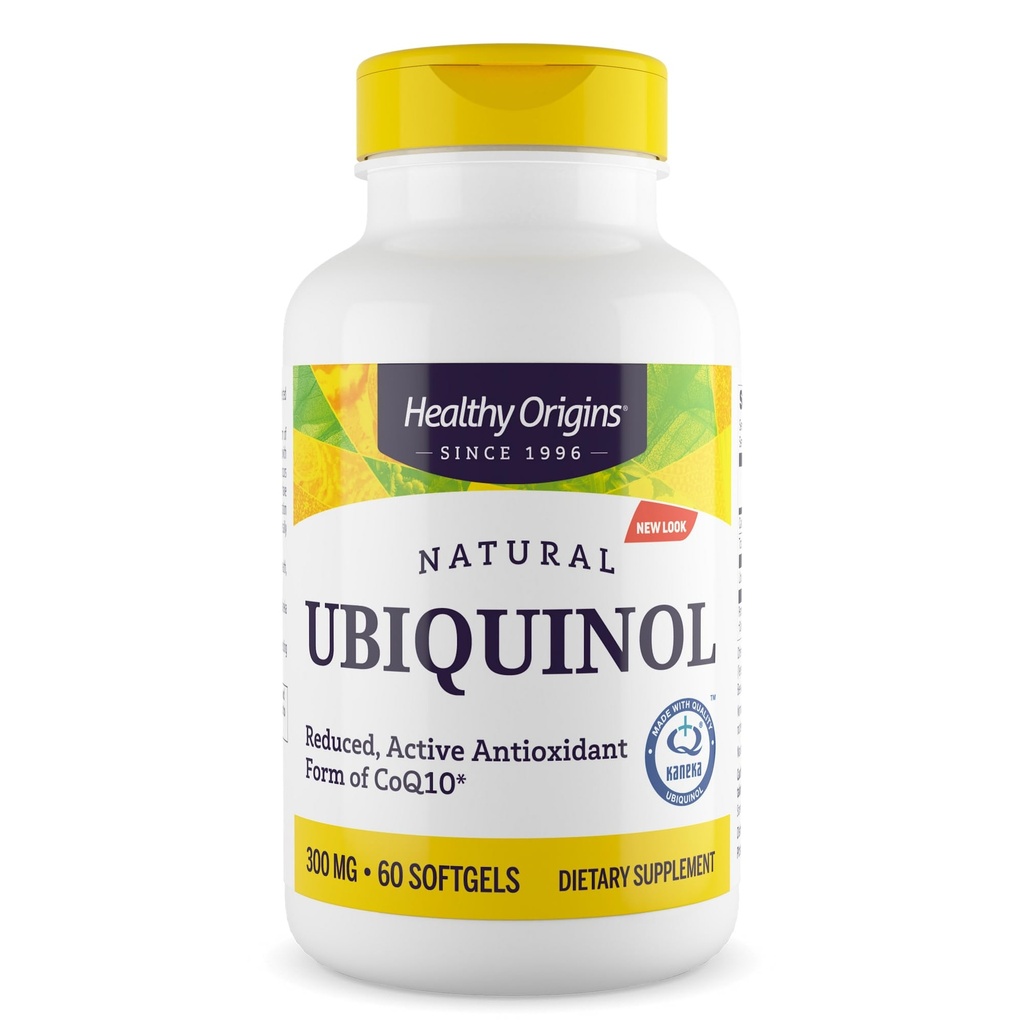 Gezonde oorsprong Ubichinol (Actieve vorm van CoQ10), 300 mg - Kaneka Ubichinol Supplementen voor Hartgezondheid en Antioxidant Ondersteuning - Glutenvrije en niet-GMO-supplement - 60 Softgels